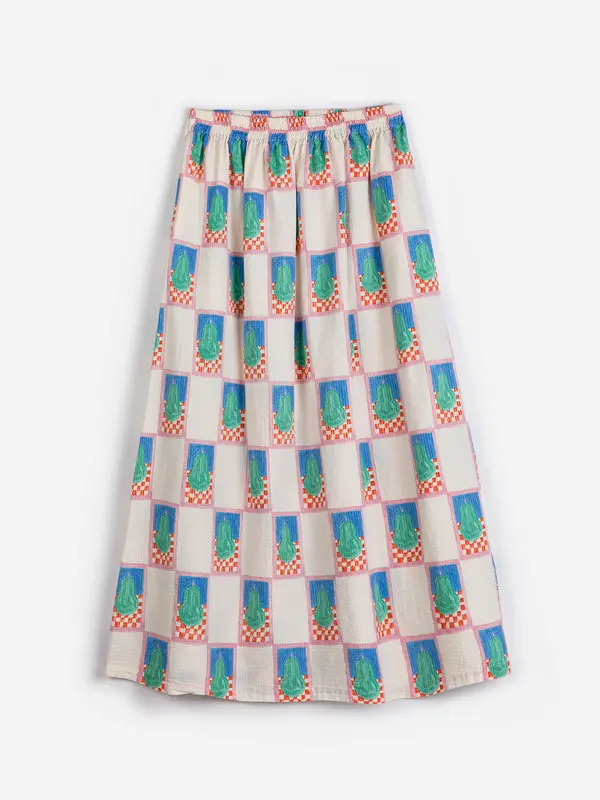 sb126ad064 Simple Pear pattern evasé skirt