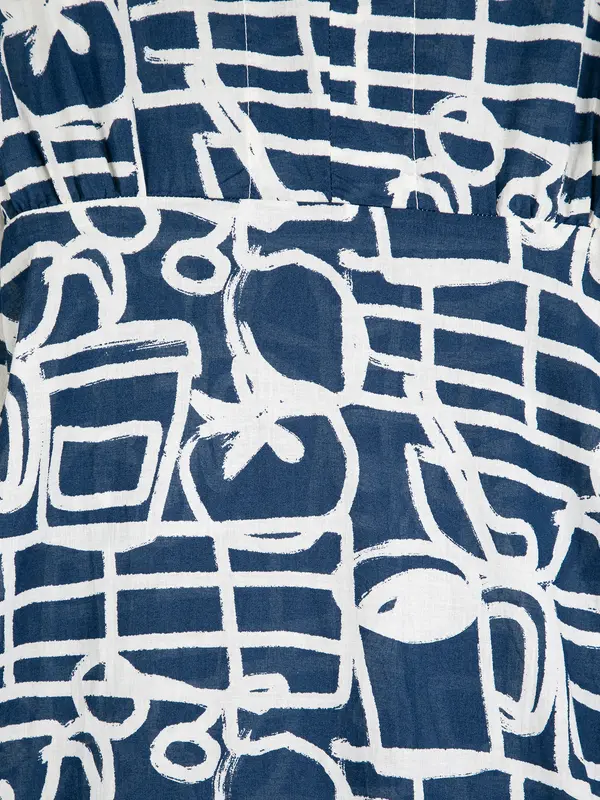 sb126ad080 Cookery festival pattern v-neck dress