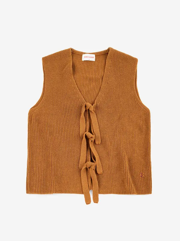 SB126AD090 Openwork knitted cotton vest