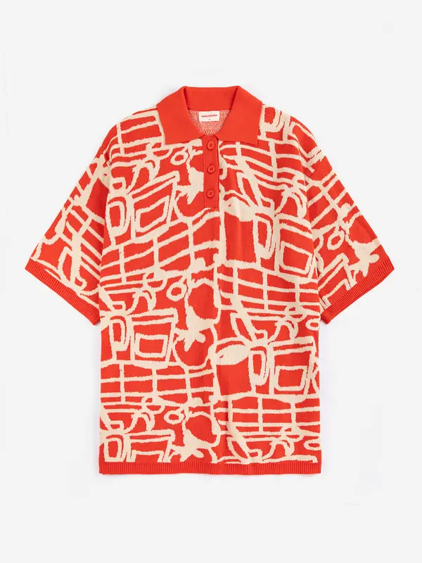 sb126ad092 Cookery festival jacquard knitted polo