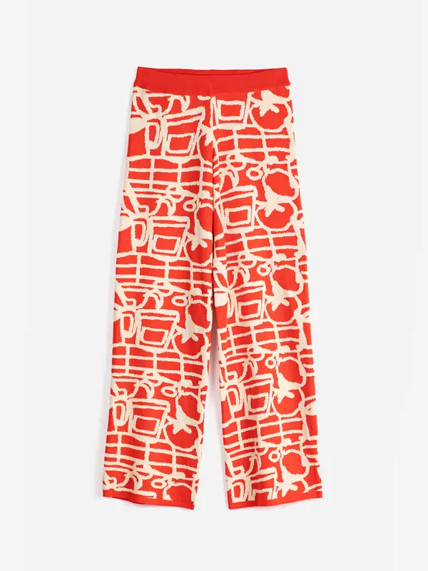 sb126ad100 Cookery Festival jacquard knitted trousers