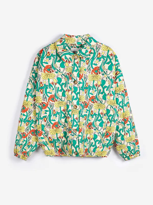 sb126ad102 Color Herbalist pattern quilted jacket