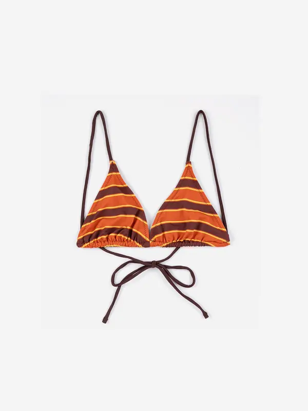 sb126ad114 Stripes recycled triangle bikini