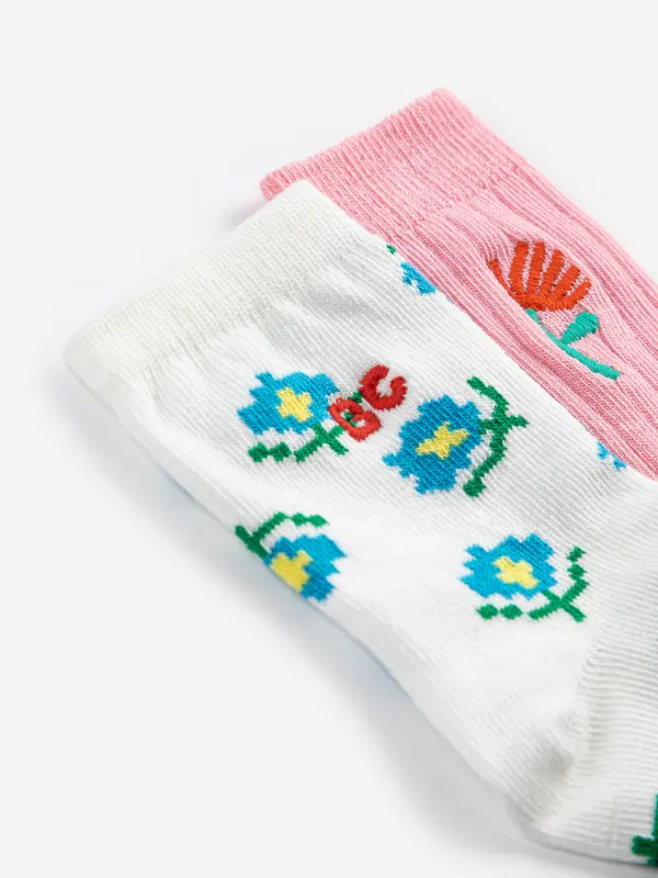 sb126ah003 Flower short socks pack x 2