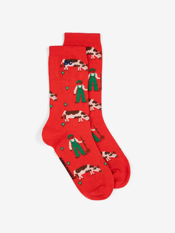 sb126ai001 Farm Adventure all over long socks