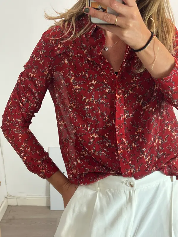 SEE U SOON. Blusa fluida flores. T 2(M)