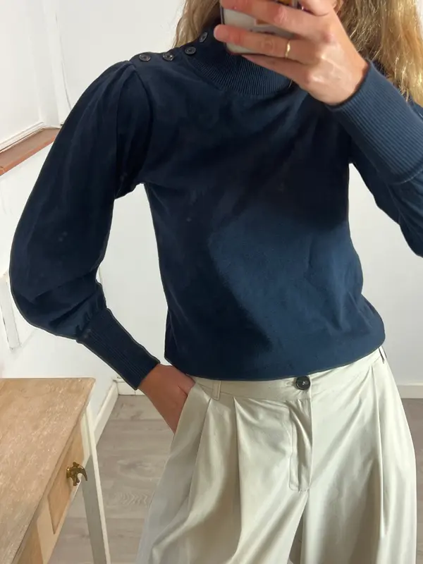 SESSUN. Sudadera azul cuello perkins T.s