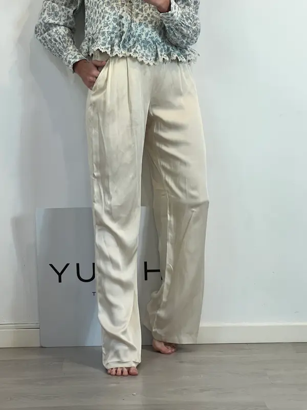 SEZANE. Pantalón beige fluido T.36