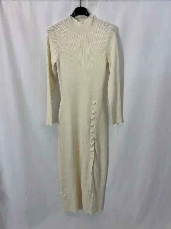 SEZANE. Vestido punto beige T.s