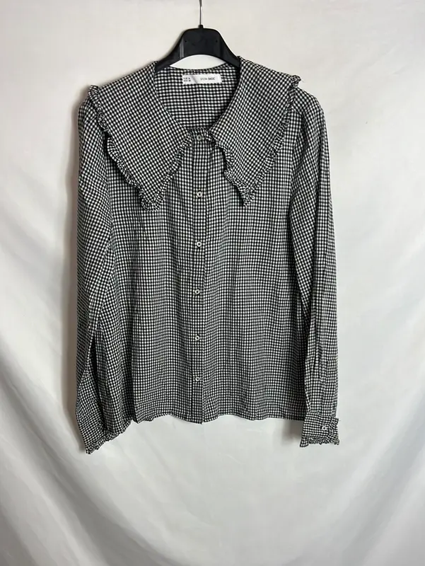 SFERA. Camisa cuadros negros T.m