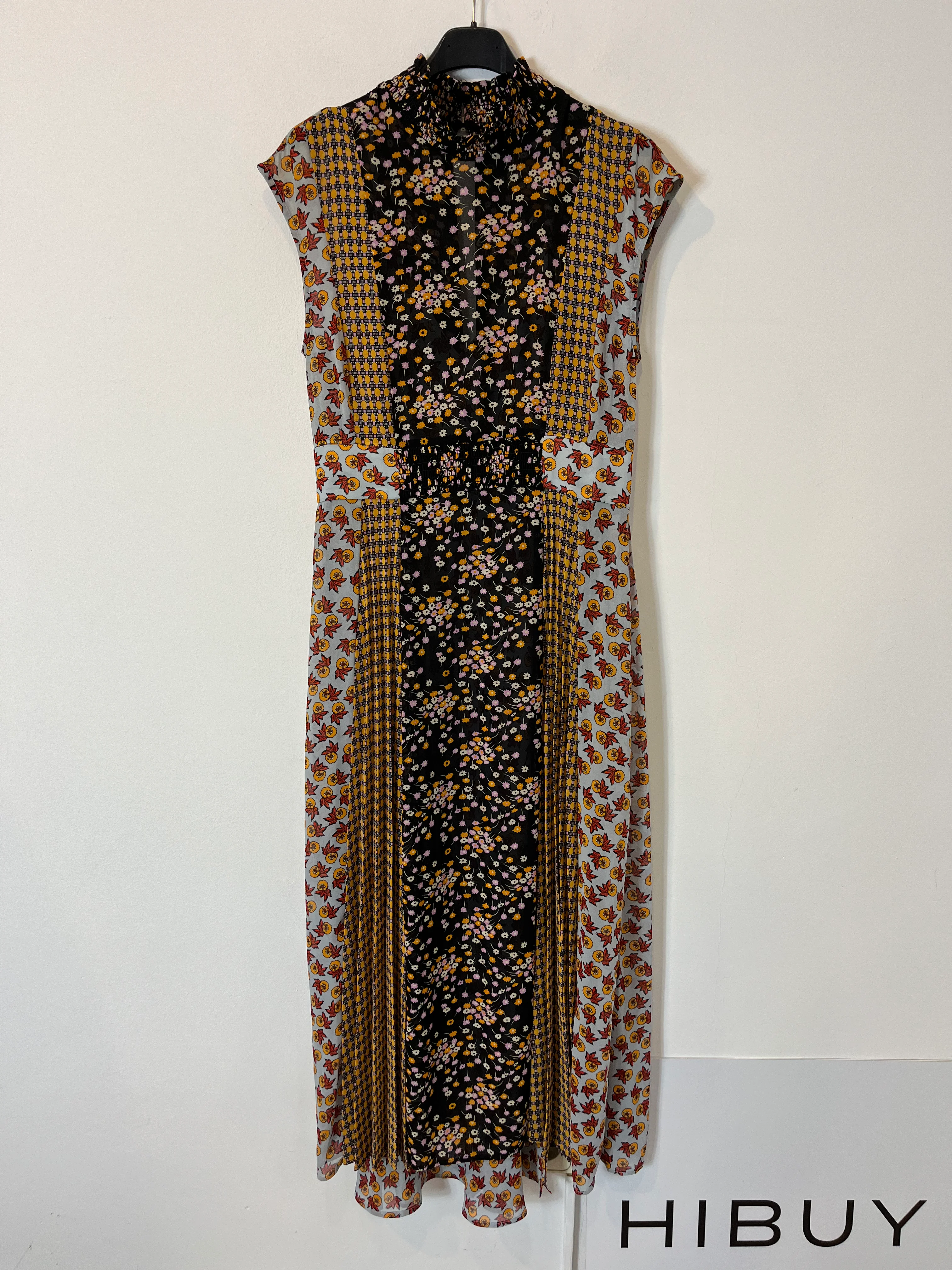 SFERA. Vestido largo fluido estampado. T L