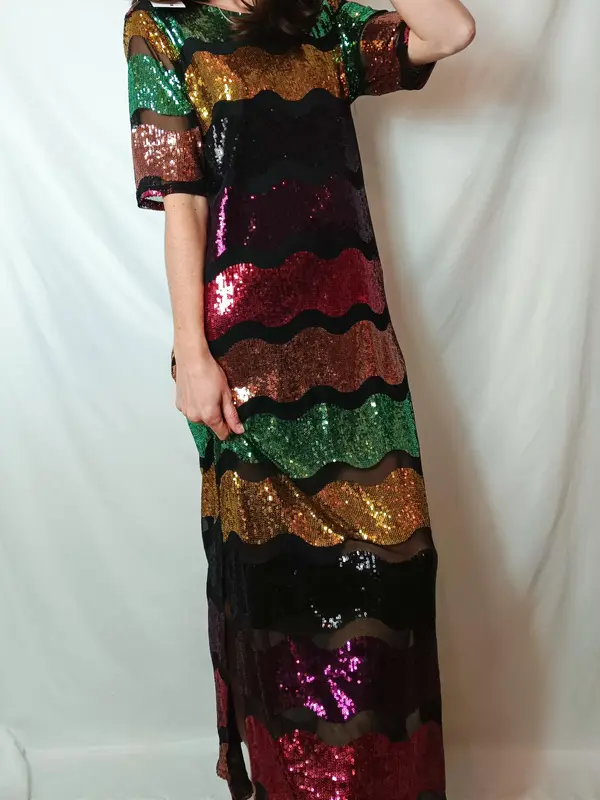 SFERA. Vestido midi lentejuelas mini. T M (Tara)