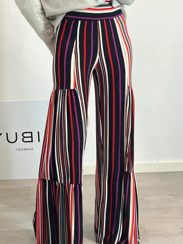 SIEMPREHAYALGO. Pantalones fluidos rayas. T M