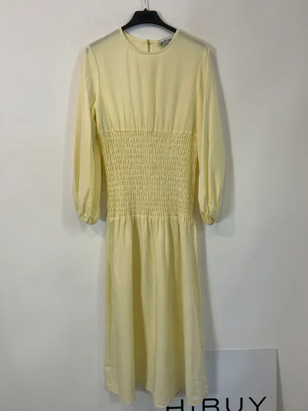 SIMORRA. Vestido amarillo con lino T.38