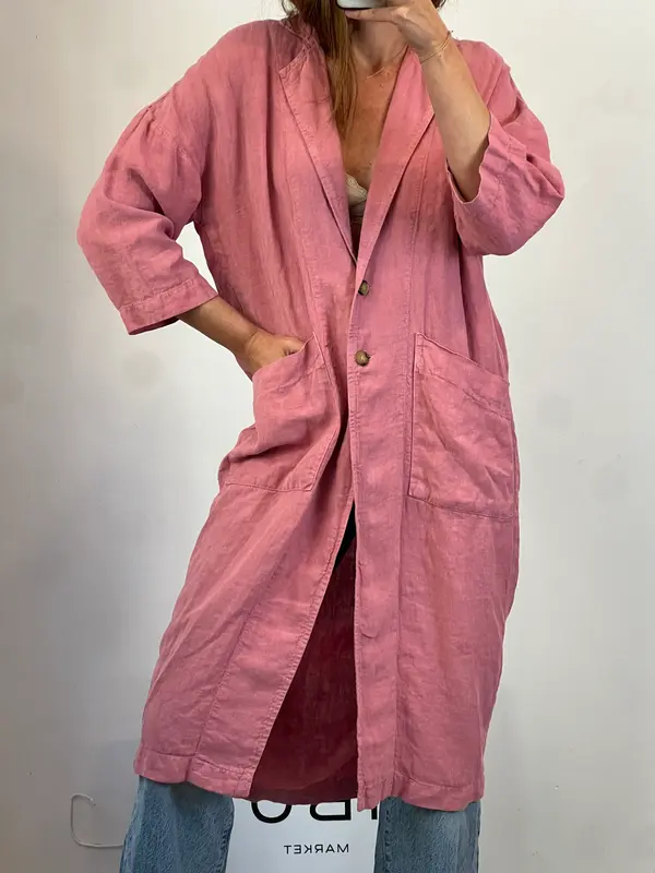 SITA MURT. Chaqueta larga lino. T 36