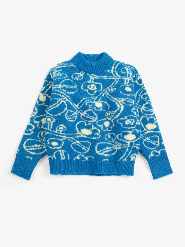 Sketchy Flowers all over jacquard jumper