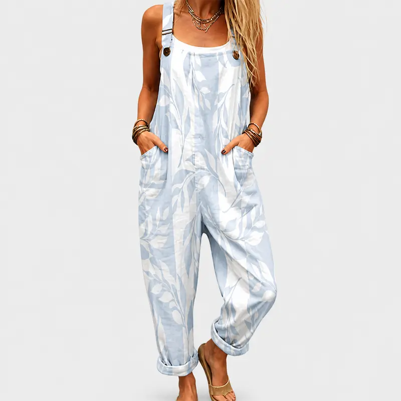 Sky Blue | Comfortable Printed Jumpsuit