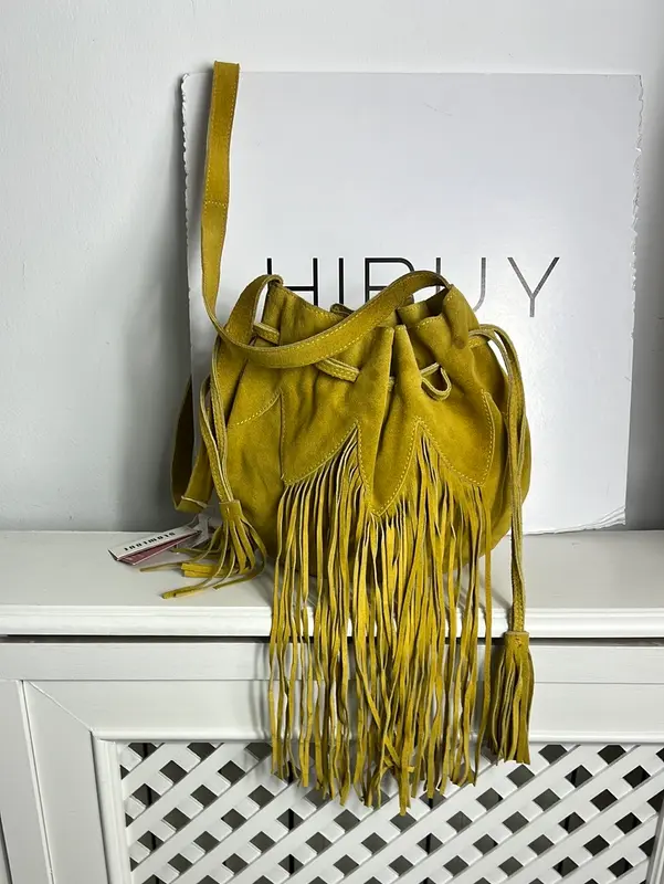 SLOWLOVE. Bolso mostaza piel