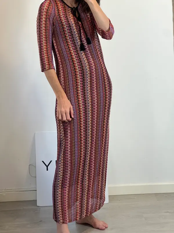 SLOWLOVE. Vestido colores troquelado T.34