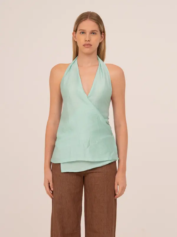 Solea Mint Wrap Top