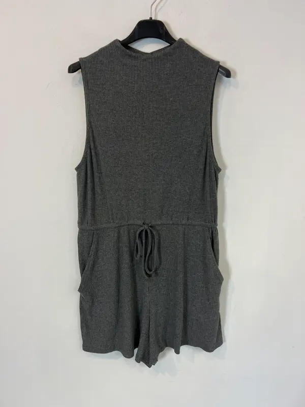 SPARKLE&FADE. Mono corto gris canalé. T M