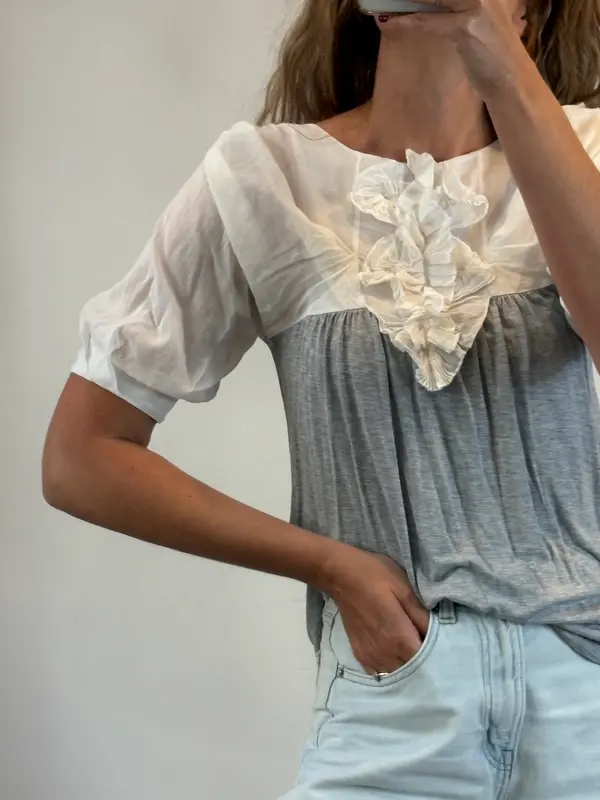 SPORTMAX CODE. Blusa bicolor con seda