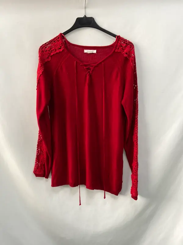 SPRINGFIELD.Jersey rojo encaje T.M