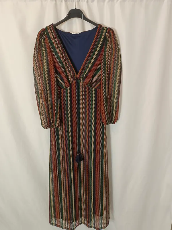 SPRINGFIELD. Vestido largo hilos colores T S