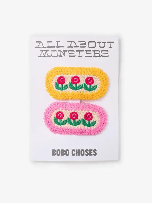 Stamp Bloom knit hairclips