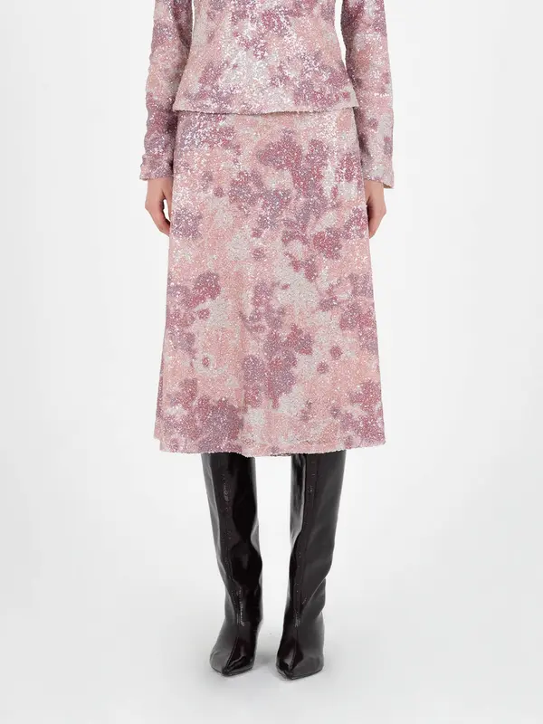 Star Printed Sequin Skirt