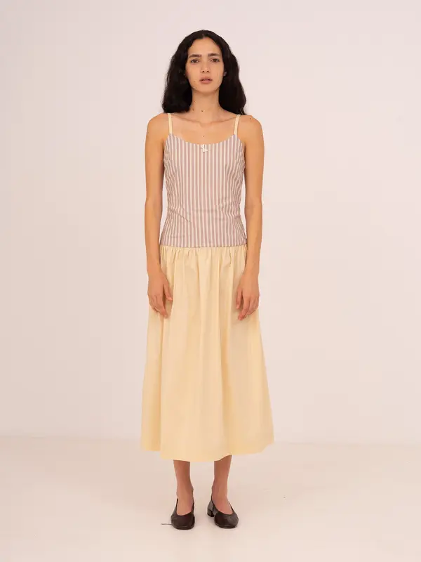 Strawberry Crush Pink Striped Midi Dress