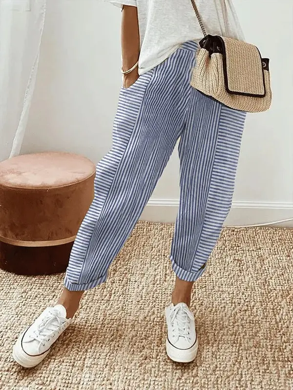 Striped Cotton Trousers Buy 1 Get 1 Free