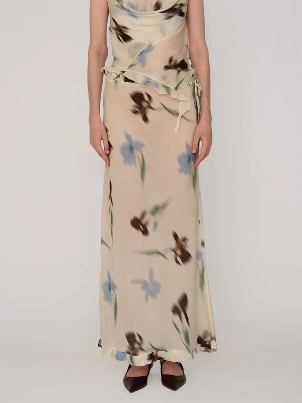 Summer Floral Print Ice Skirt