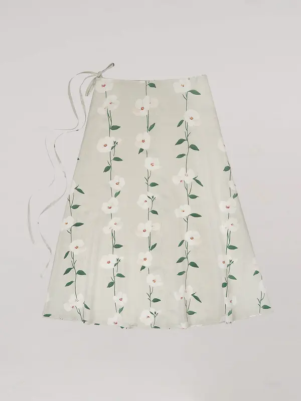 Summer Harlequin Flower Print Skirt