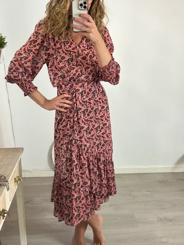 SUNCOO. Vestido midi estampado T.2(m)