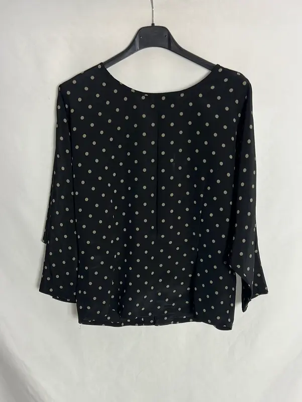SUSISWEEDRESS. Blusa negra lunares beige. T M