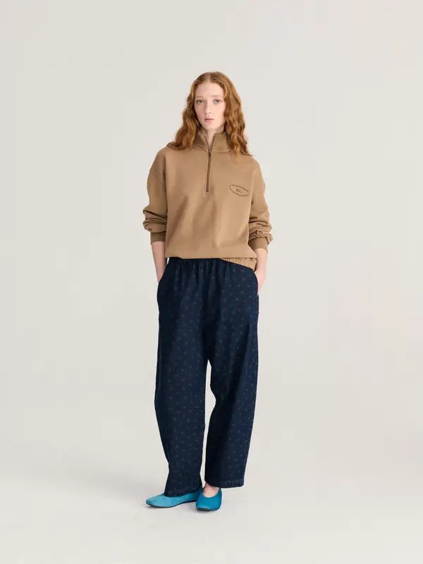 Swamp Whirl all over denim cocoon pants