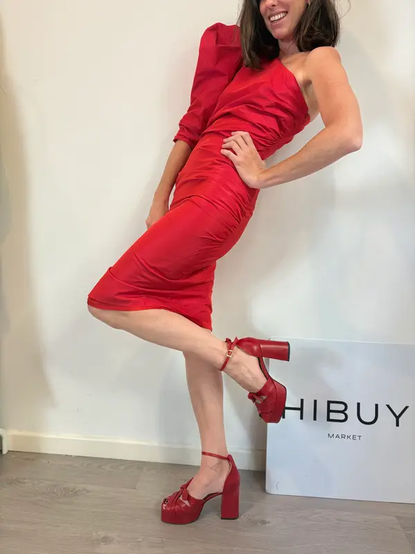 TACHE by CRISTINA MASTACHE. Vestido asimétrico fruncidos. T S