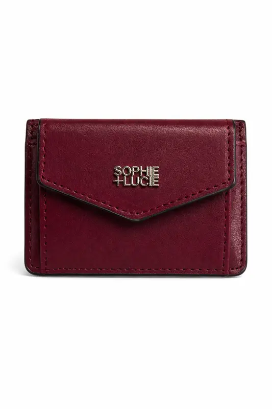 TARJETERO LUCIA PIEL BURGUNDY
