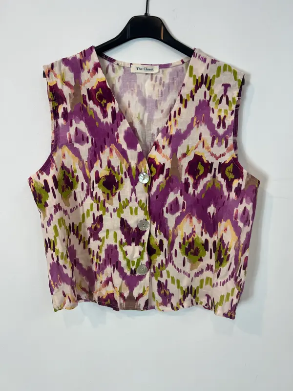 THE CLOSET. Chaleco estampado con lino T.u(s)