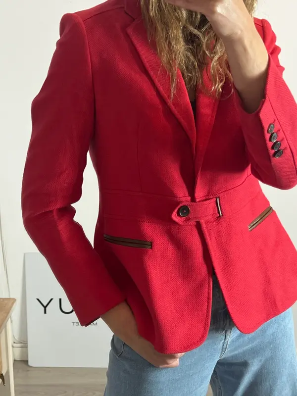 THE EXTREME COLLECTION. Blazer roja lino y algodón