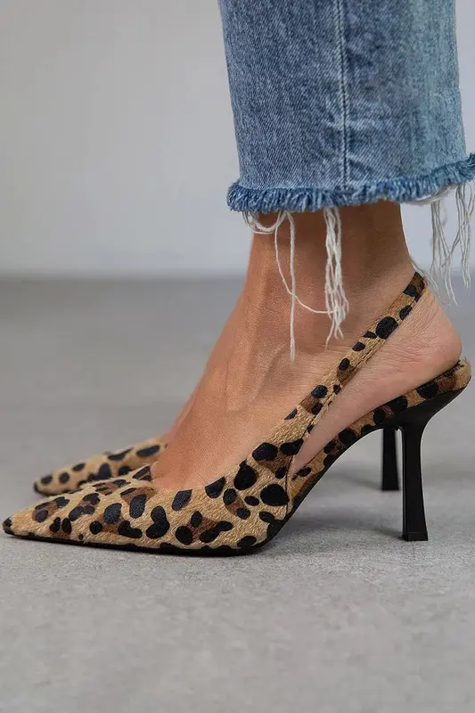 Theda | Elegant Animal-Print Slingback Heels