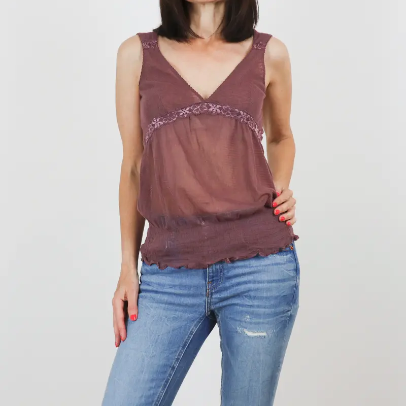 Top color berenjena claro Mango