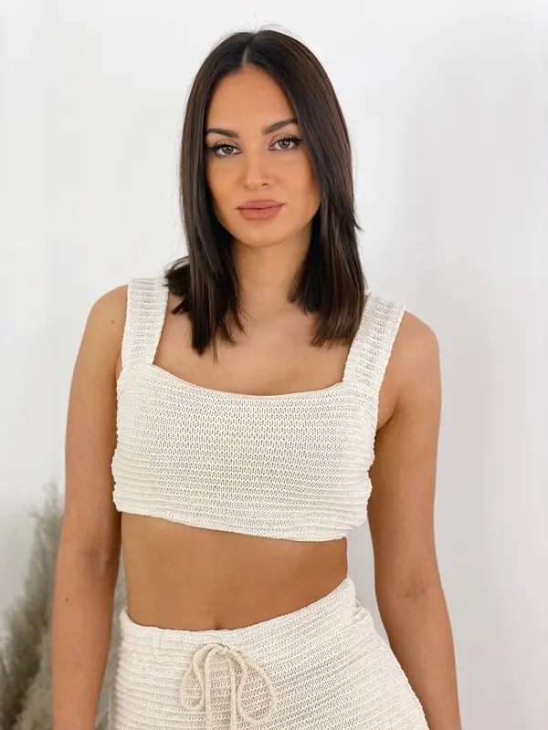 Top cropped punto Luna