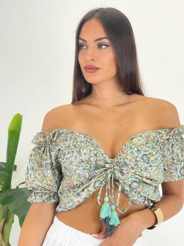 Top escote bardot Boho