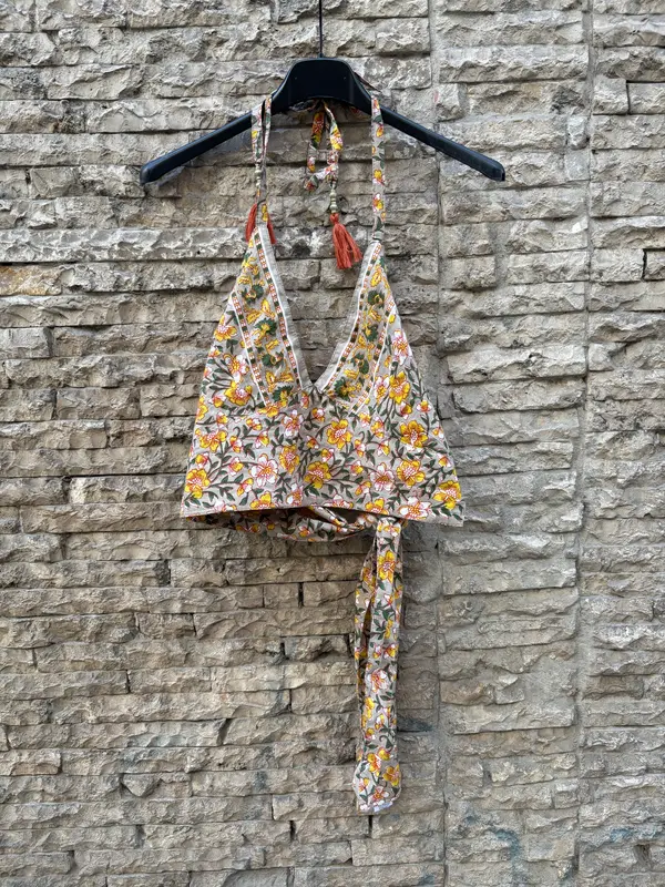 Top flores de  algodón