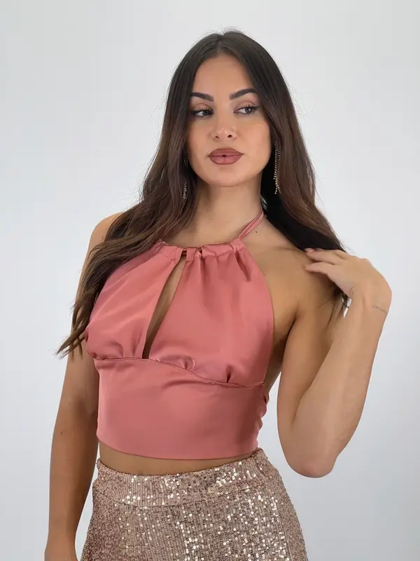 Top halter satén