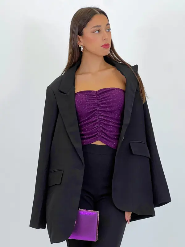 Top lurex fruncido