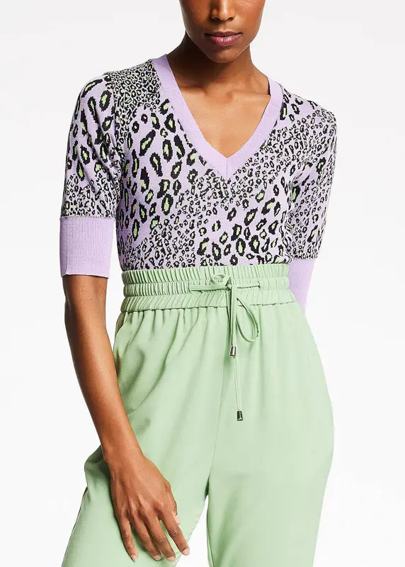 Top punto estampado leopardo