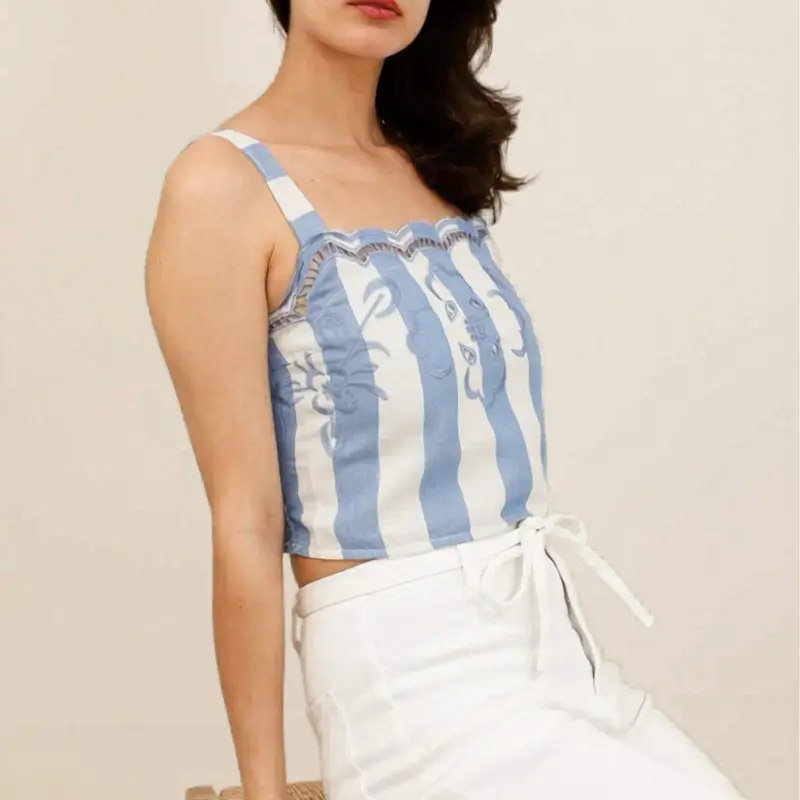 Top rayas Azul